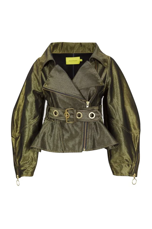 GOLD DENIM POINTY JACKET