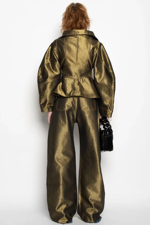 GOLD DENIM POINTY JACKET
