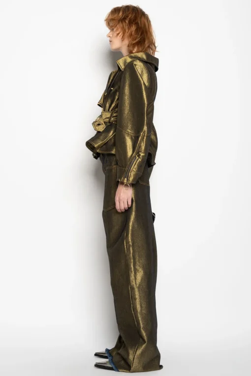 GOLD DENIM POINTY JACKET