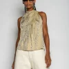 GOLD DRAPED BLOUSE