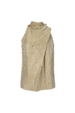 GOLD DRAPED BLOUSE