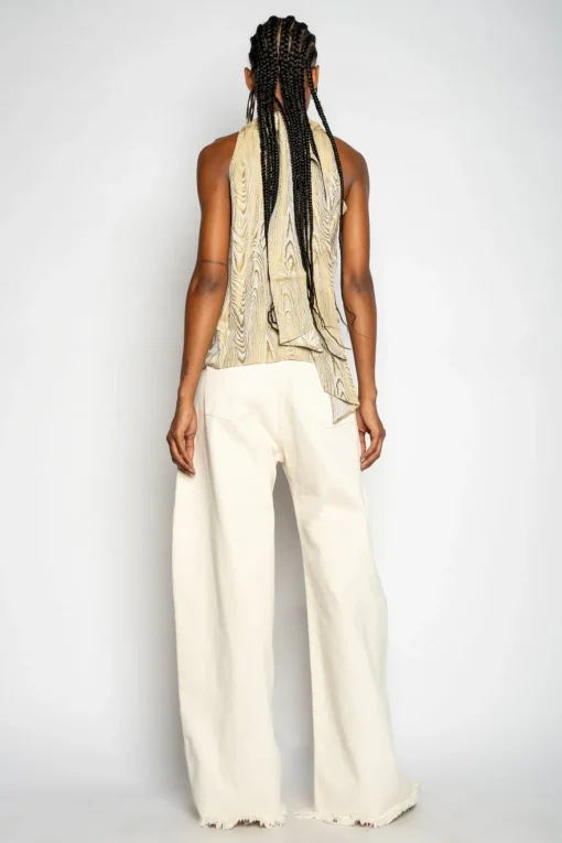GOLD DRAPED BLOUSE