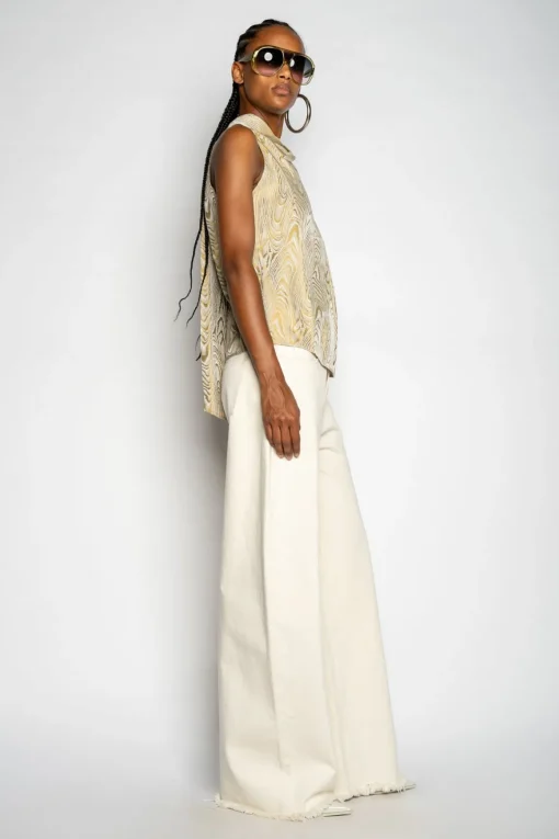 GOLD DRAPED BLOUSE