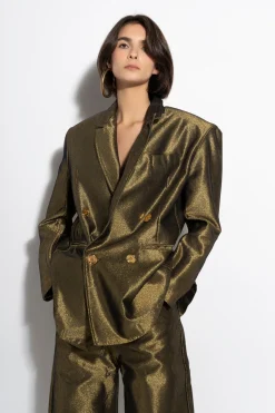 GOLD LUREX OVERSIZED BLAZER