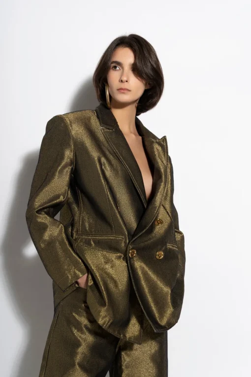 GOLD LUREX OVERSIZED BLAZER