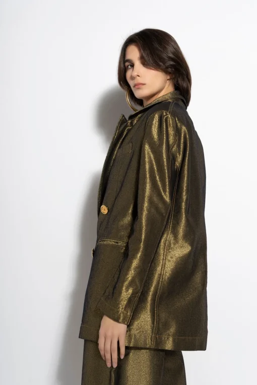 GOLD LUREX OVERSIZED BLAZER