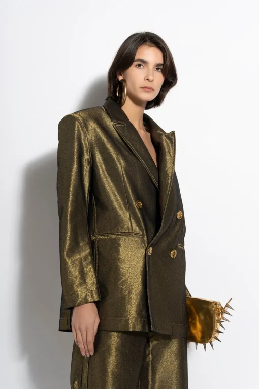 GOLD LUREX OVERSIZED BLAZER