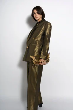 GOLD LUREX OVERSIZED BLAZER