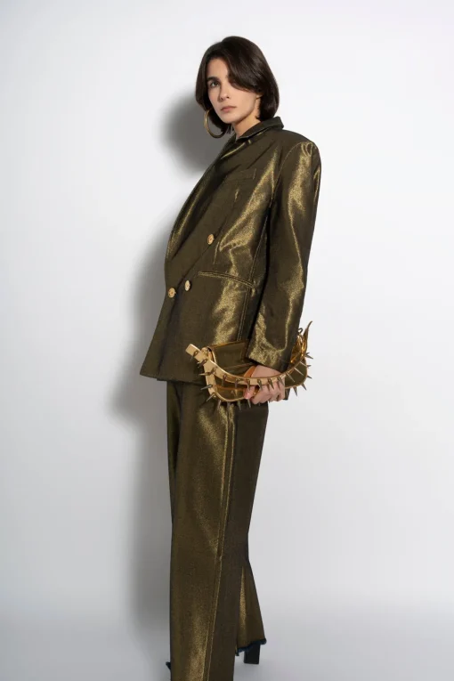 GOLD LUREX OVERSIZED BLAZER
