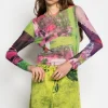 GRAFFITI PRINT MESH TOP