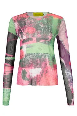 GRAFFITI PRINT MESH TOP
