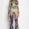 GRAFFITI PRINT MESH TROUSERS