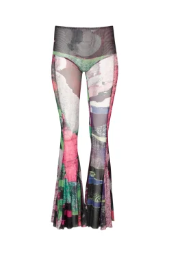 GRAFFITI PRINT MESH TROUSERS