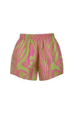 GREEN AND PINK SWIMWEAR LOOSE SHORTS