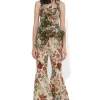 GREEN BROCADE PEPLUM CORSET TOP