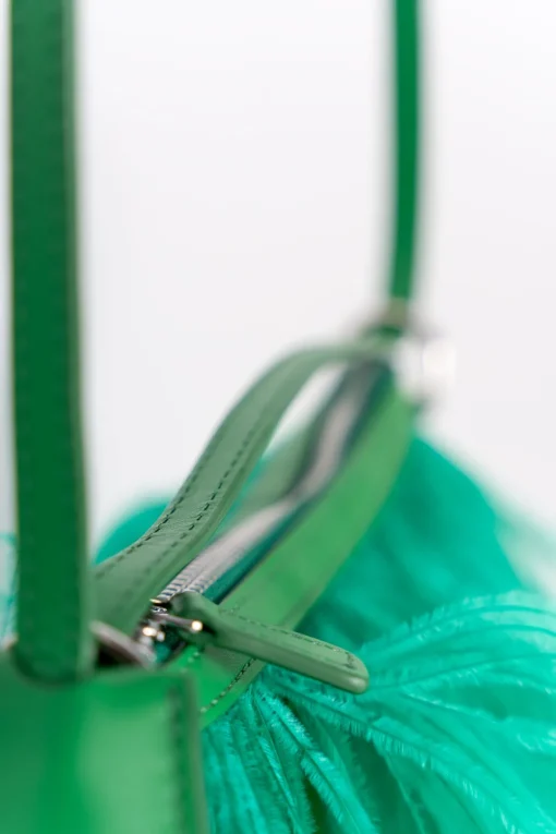 GREEN FEATHER BAG