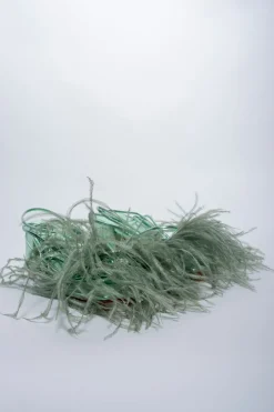 GREEN FEATHER STRAPPY SANDAL