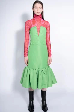 GREEN FITTED SKIRT