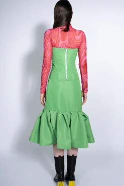 GREEN FITTED SKIRT
