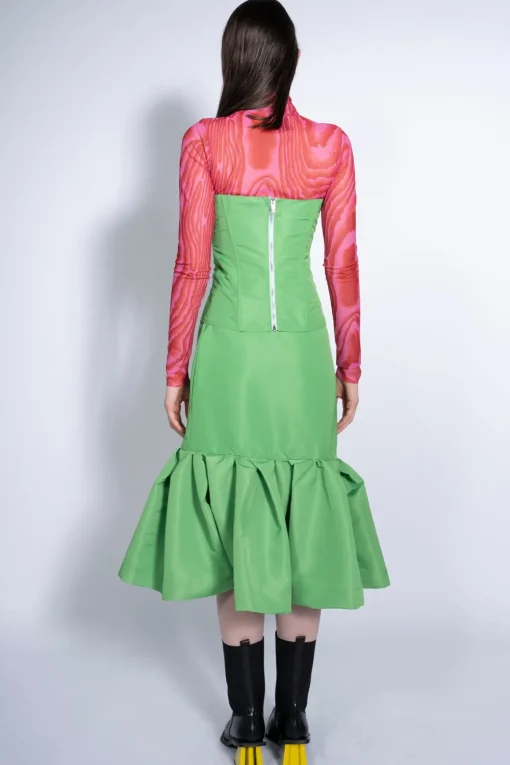GREEN FITTED SKIRT