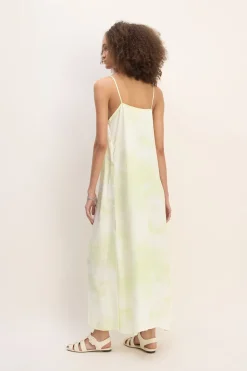 GREEN TIE DYE SLIP DRESS