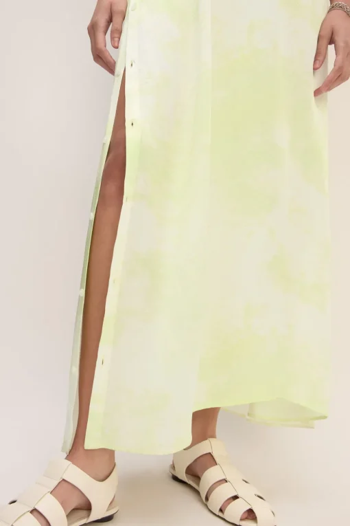 GREEN TIE DYE SLIP DRESS