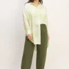 GREEN TIE-DYE SATIN SHIRT