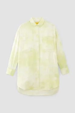GREEN TIE-DYE SATIN SHIRT