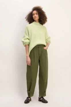 KHAKI CUFFED TROUSERS