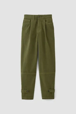 KHAKI CUFFED TROUSERS