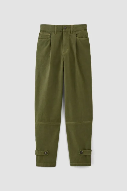 KHAKI CUFFED TROUSERS