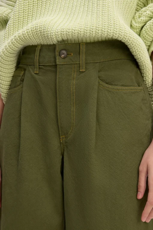 KHAKI CUFFED TROUSERS
