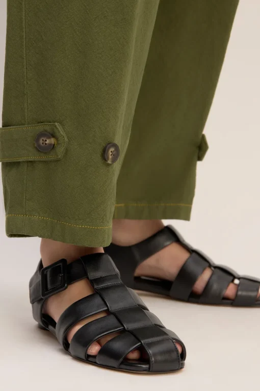 KHAKI CUFFED TROUSERS