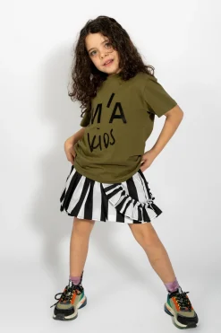 KHAKI EMBROIDERED T-SHIRT