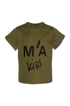 KHAKI EMBROIDERED T-SHIRT