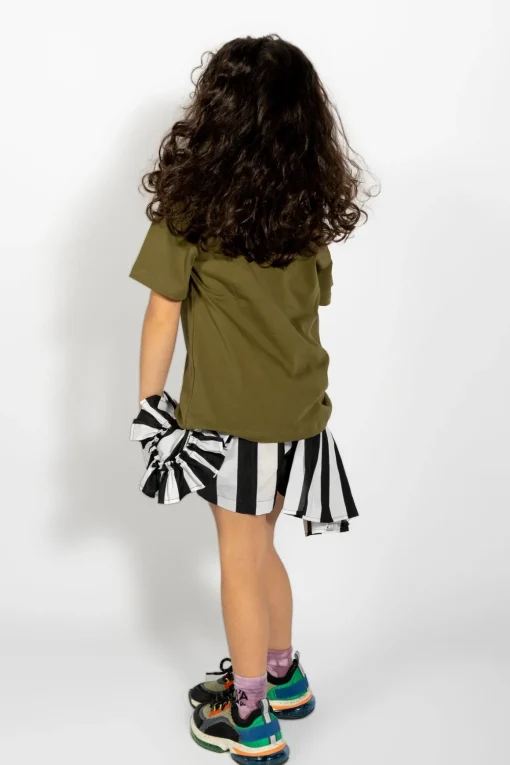 KHAKI EMBROIDERED T-SHIRT