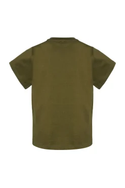 KHAKI EMBROIDERED T-SHIRT