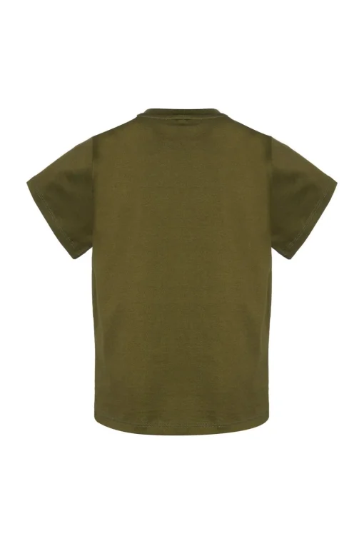 KHAKI EMBROIDERED T-SHIRT