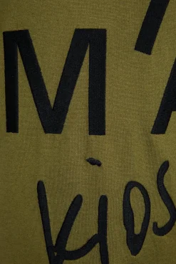 KHAKI EMBROIDERED T-SHIRT