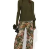 KHAKI MERINO DRAPED JUMPER