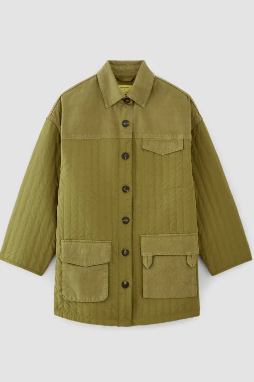 KHAKI PATCHWORK OVERSHIRT