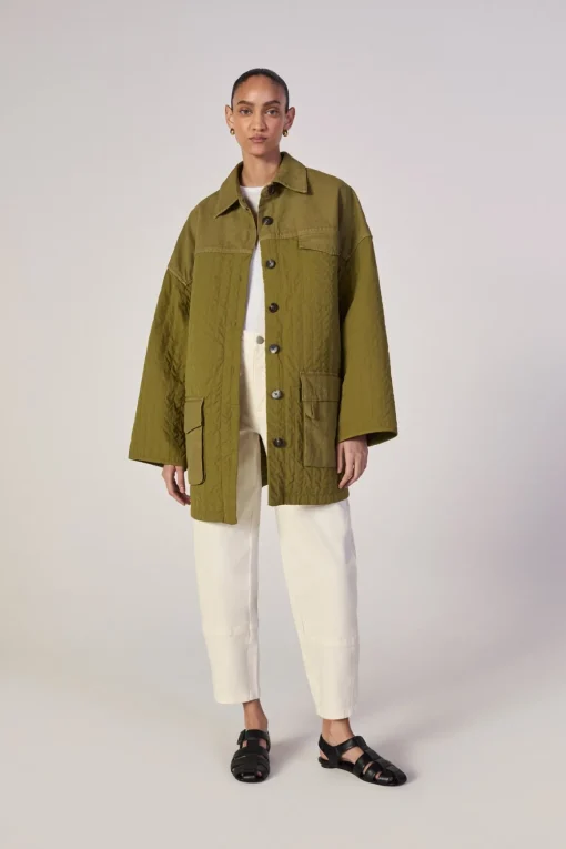 KHAKI PATCHWORK OVERSHIRT