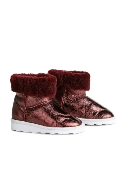 LEATHER BOOTS IN BURGUNDY