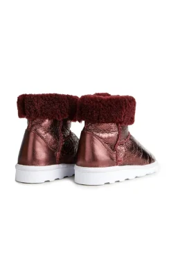 LEATHER BOOTS IN BURGUNDY