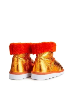 LEATHER BOOTS IN ORANGE