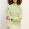 LIGHT GREEN TURTLENECK KNIT JUMPER