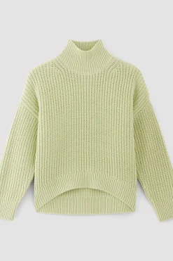 LIGHT GREEN TURTLENECK KNIT JUMPER