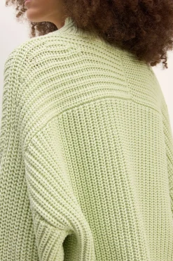 LIGHT GREEN TURTLENECK KNIT JUMPER