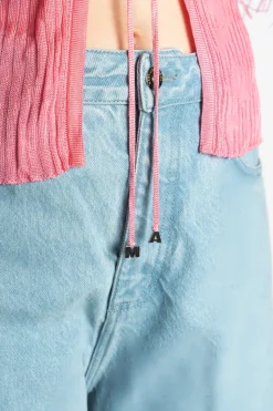LIGHT PINK VISCOSE KNITTED TOP WITH FEATHERS
