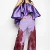 LILAC AND BURGUNDY TIE DYE BOYFRIEND TROUSERS